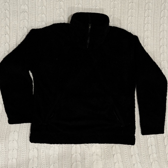 Black The North Face fuzzy collar-zip hoodie - Size L - Picture 1 of 6